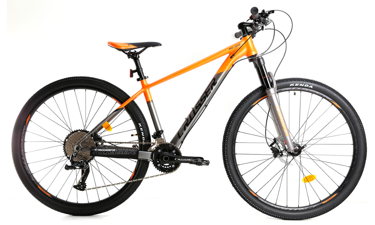 Фотография Велосипед Crosser Flow MT-036 27,5" размер S рама 15.5 2021 Серо-оранжевый